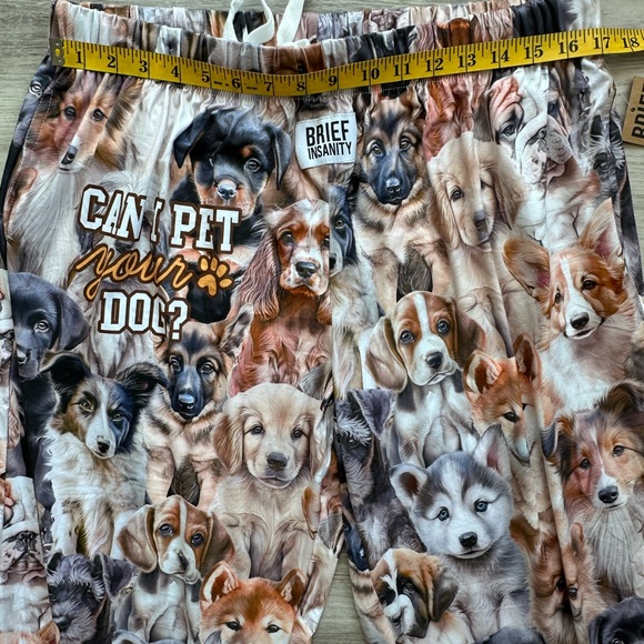 Women’s Brown and Black Dog Print Pajama Bottoms Lounge Pants NWOT - Picture 5 of 8